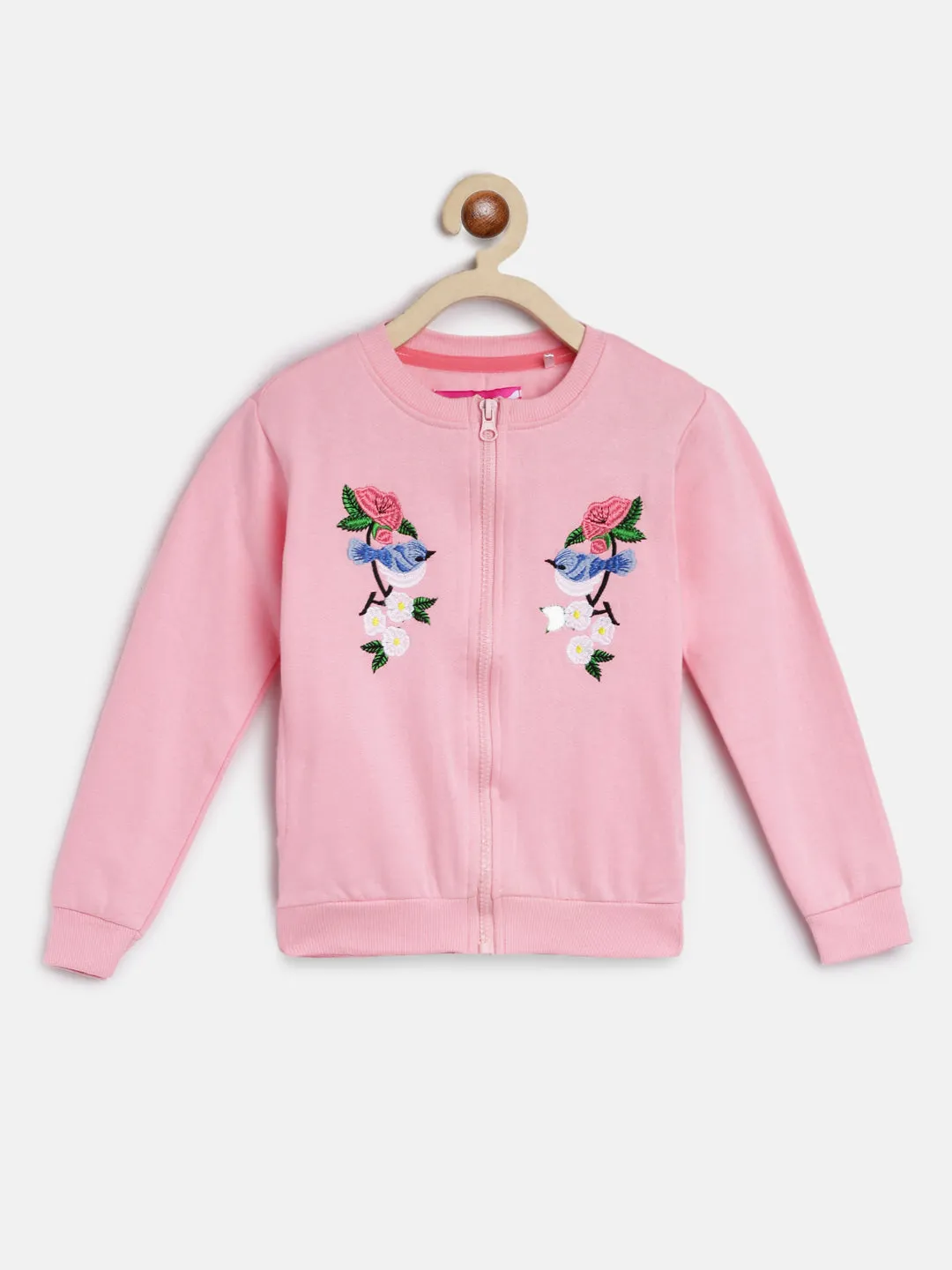 Girls Pink Cotton Sweatshirt