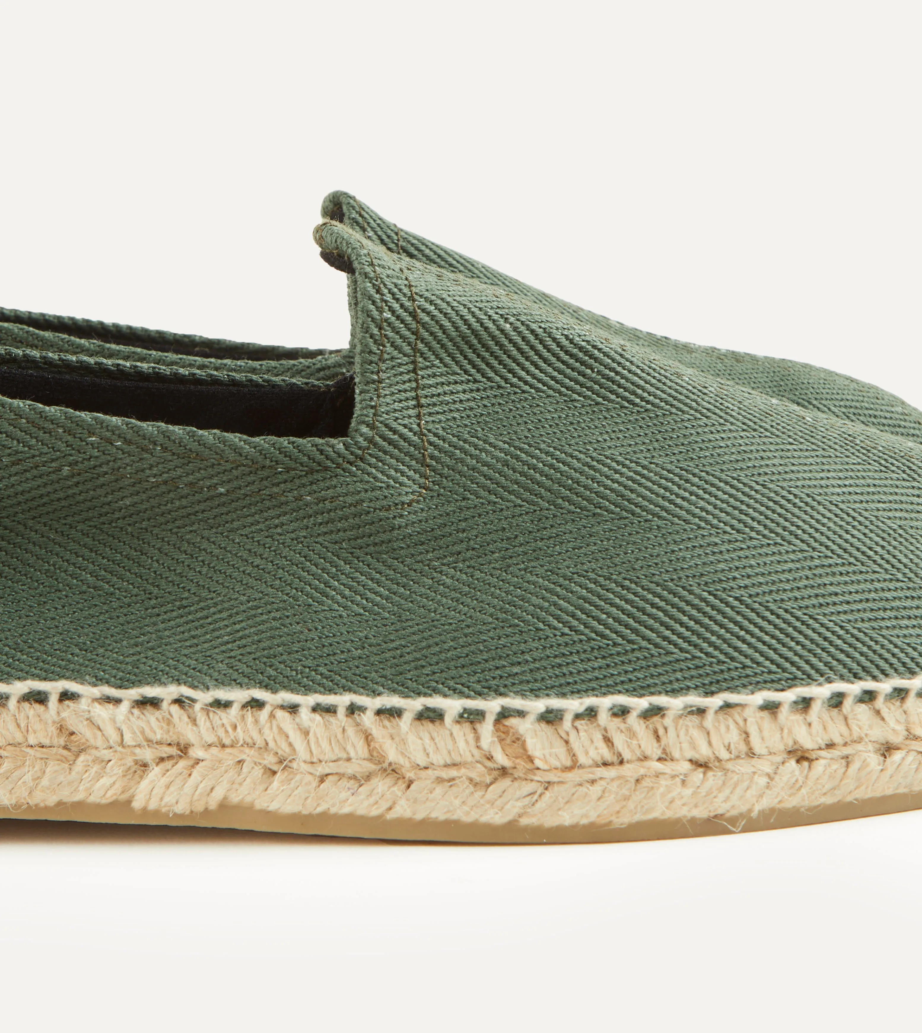 Green Herringbone Cotton Espadrilles