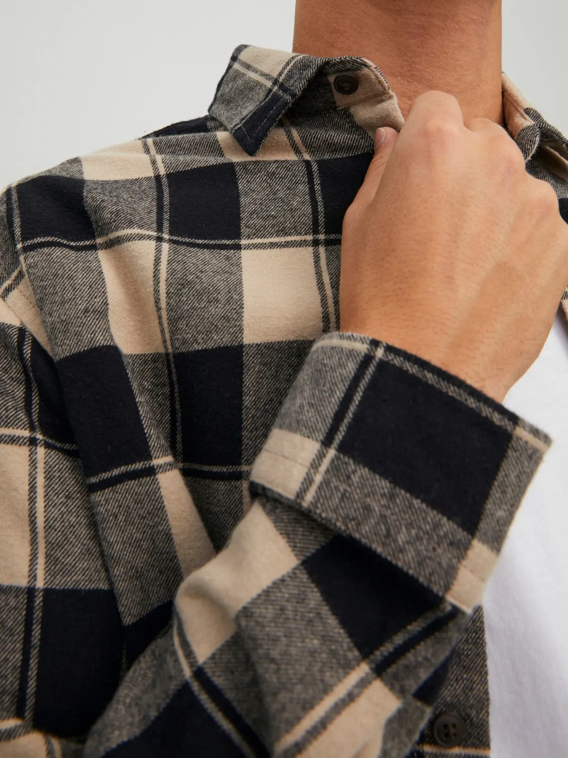 Jack & Jones Mens Shirt 'JJ Plain' Autumn Buffalo Check