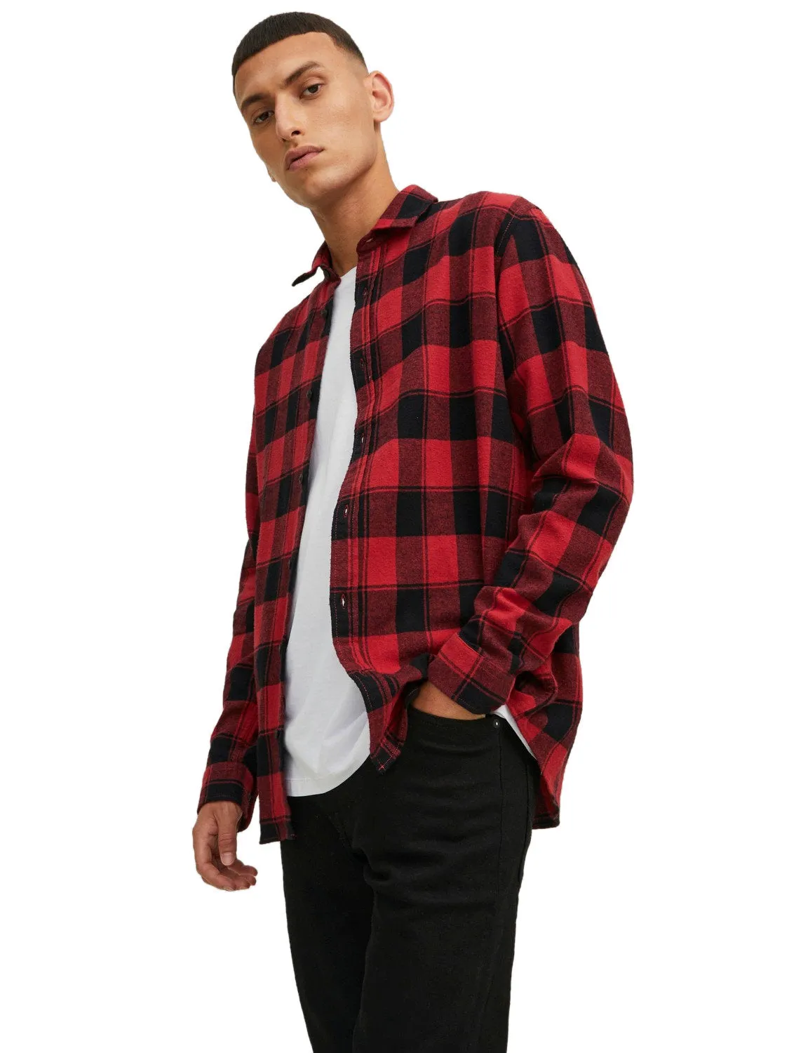 Jack & Jones Mens Shirt 'JJ Plain' Autumn Buffalo Check