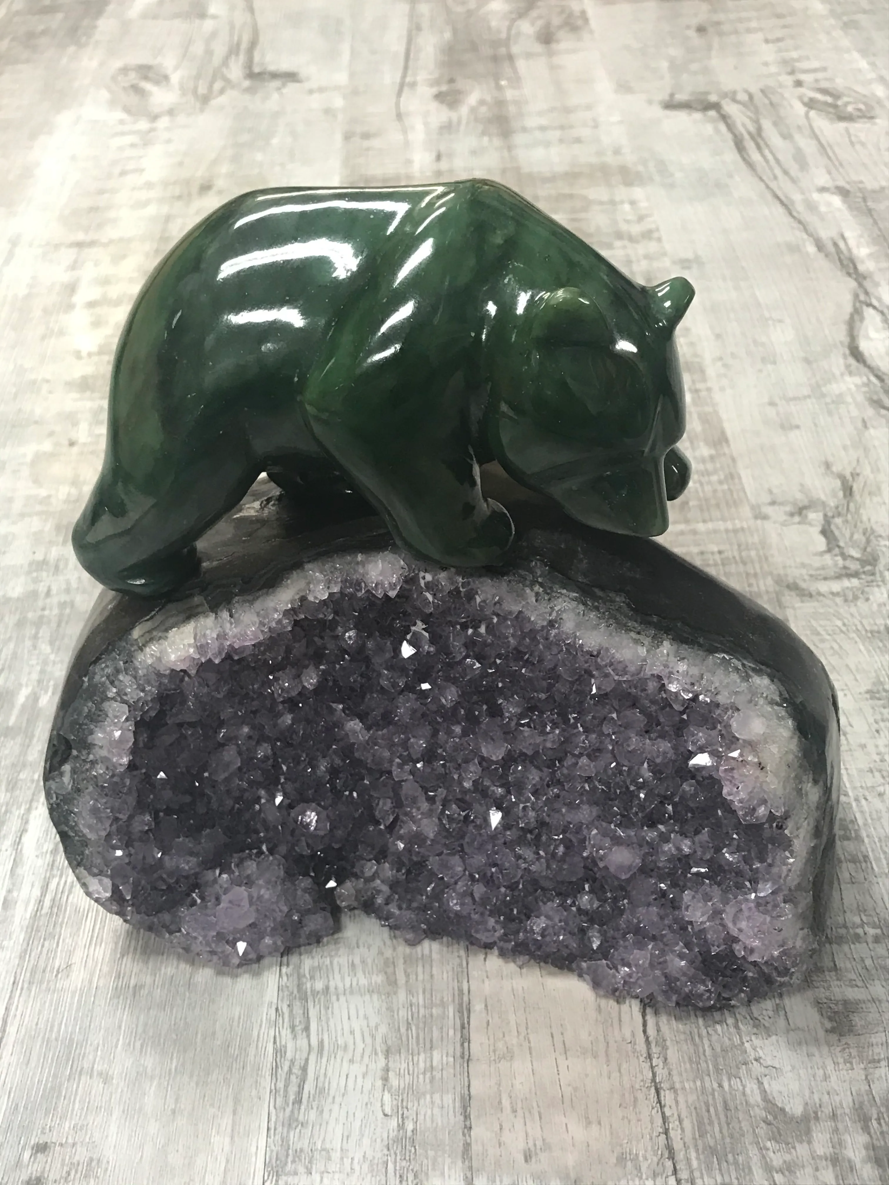 Jade Bear on Amethyst