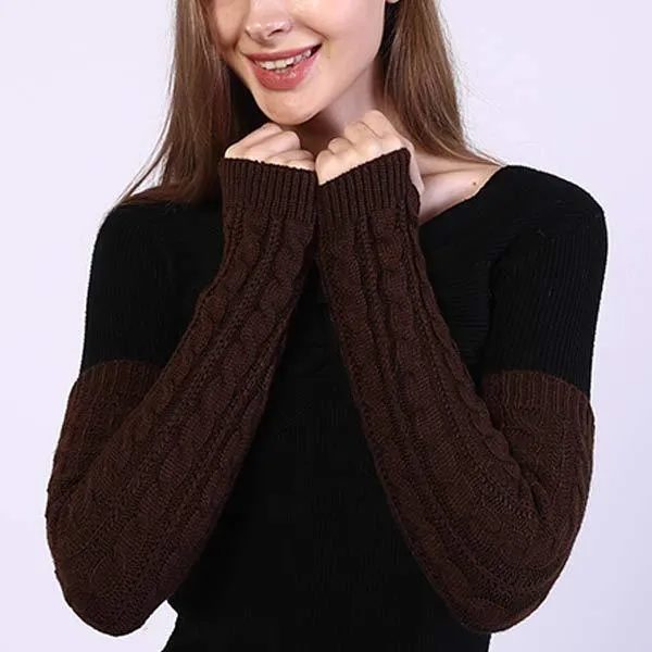 Knitted Warm Fingerless Sweater Arm Sleeves 67984687C