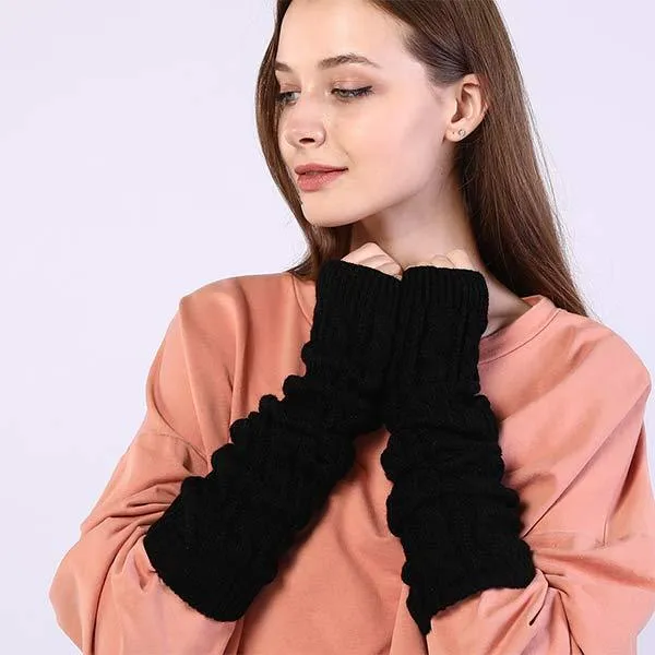 Knitted Warm Fingerless Sweater Arm Sleeves 67984687C