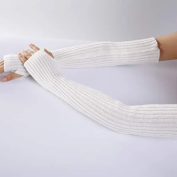 Knitted Wool Half-Finger Warm Long Gloves 26913629C