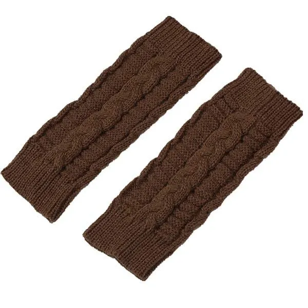 Knitted Wool Warm Half Finger Mitts 77877403C