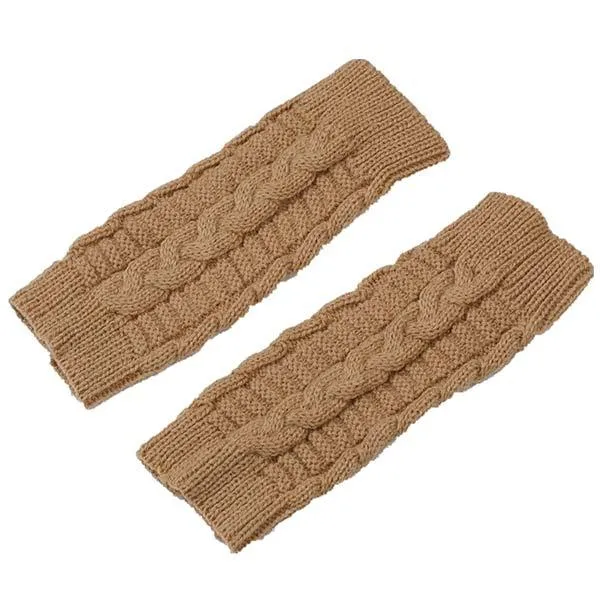 Knitted Wool Warm Half Finger Mitts 77877403C