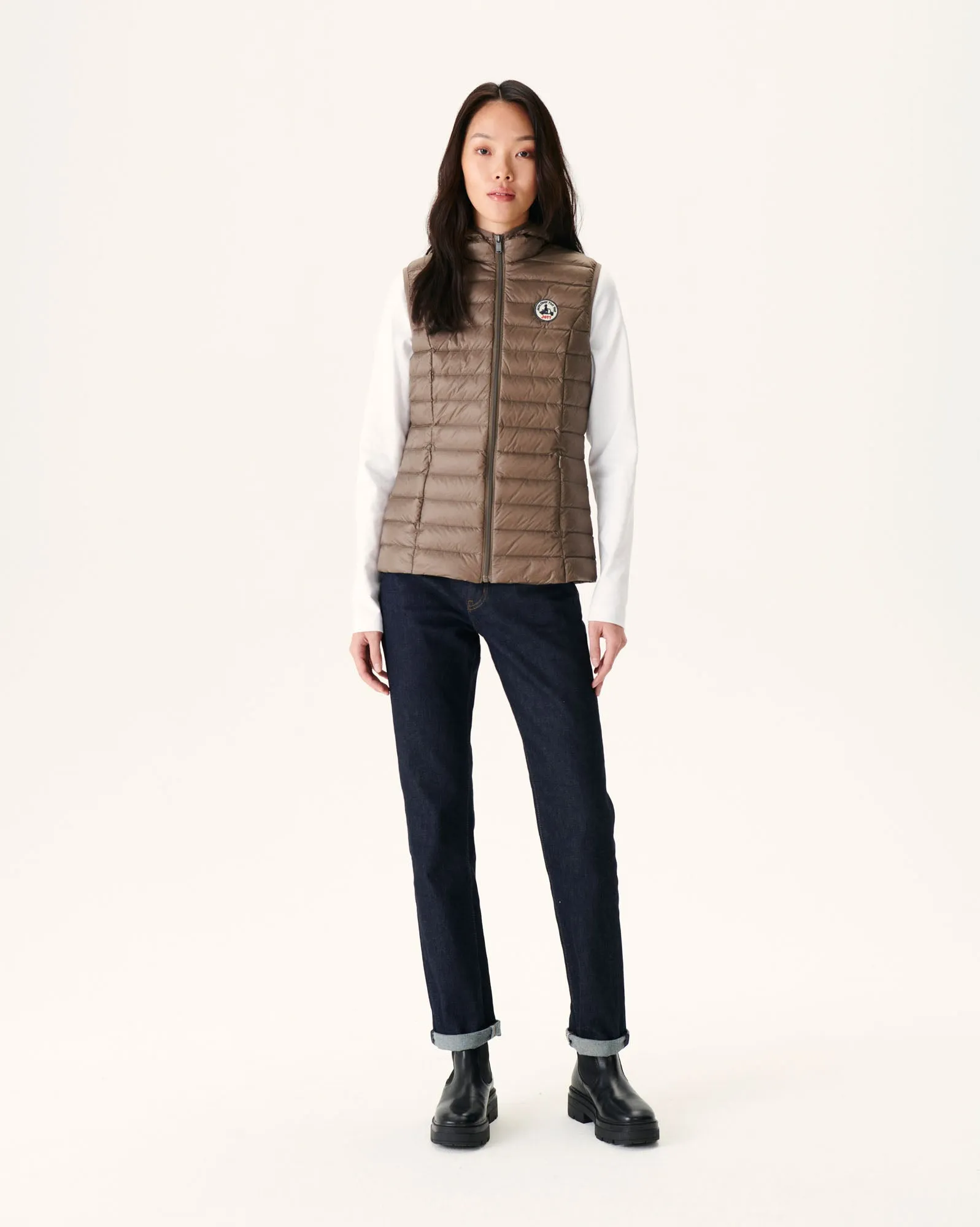 Light sleeveless down jacket Taupe Mali