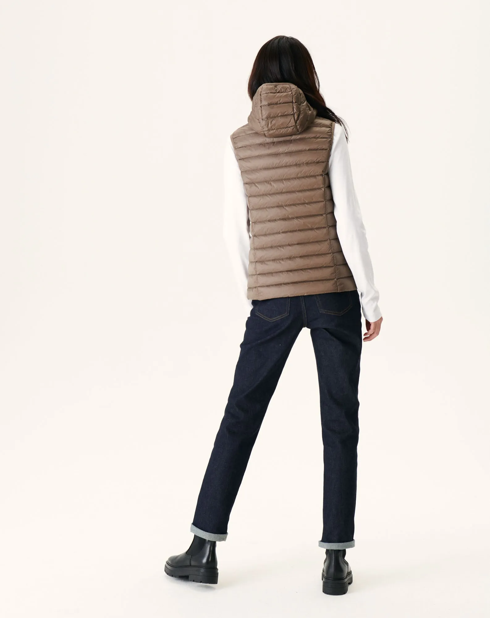 Light sleeveless down jacket Taupe Mali