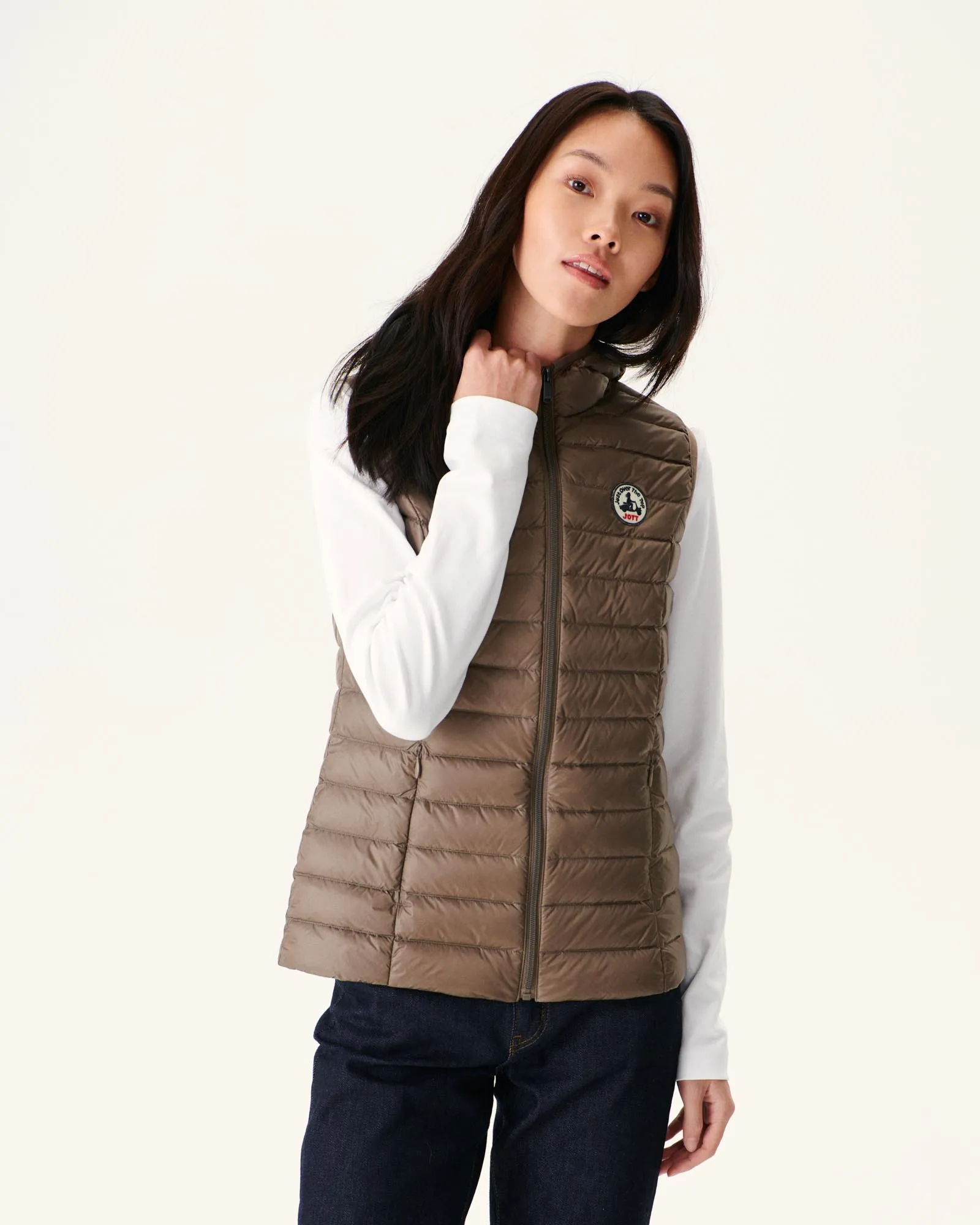 Light sleeveless down jacket Taupe Mali