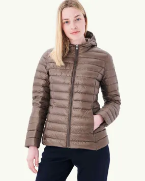 Lightweight hooded down jacket Taupe Cloe