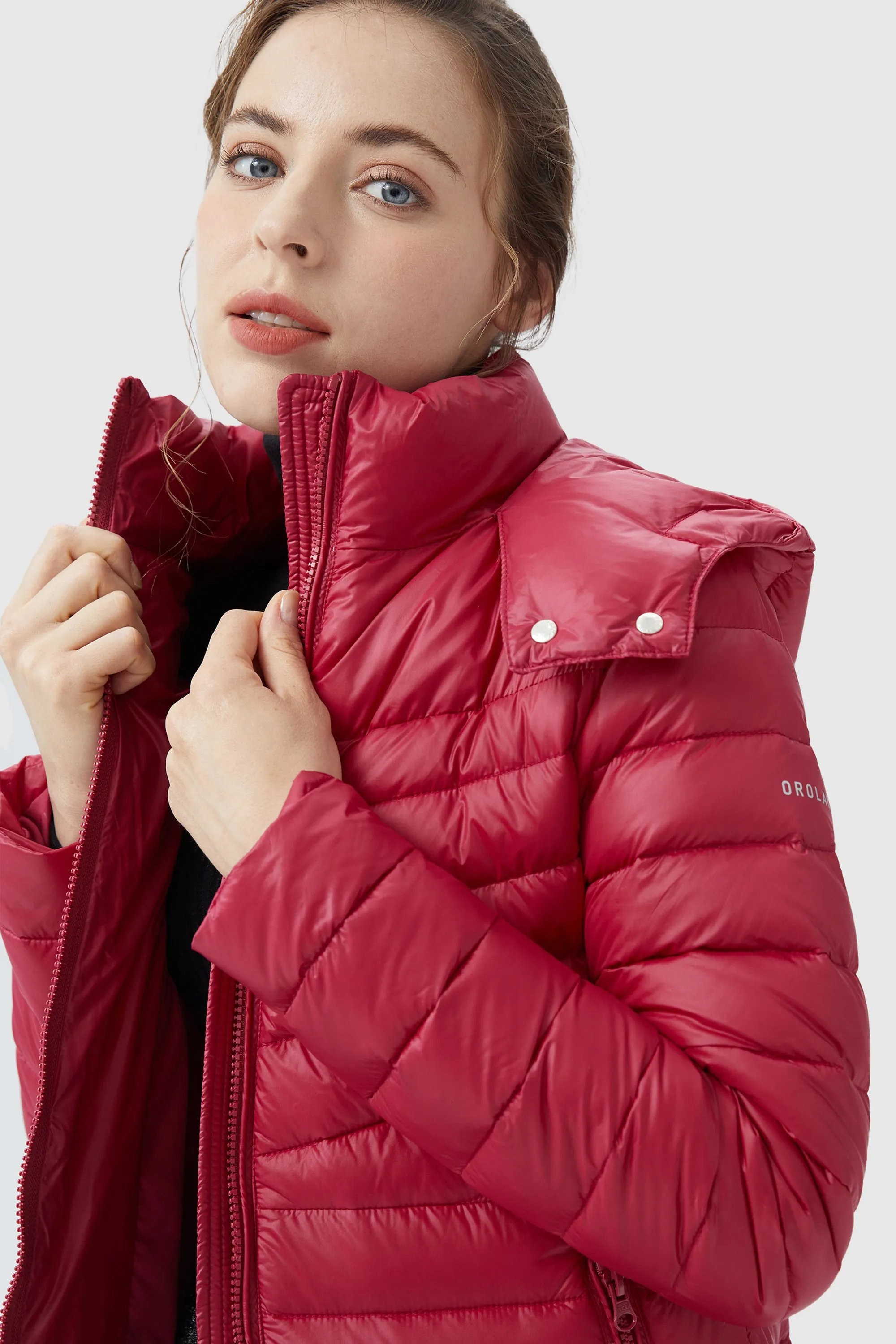 Long Glossy Easy to Carry Light Down Jacket