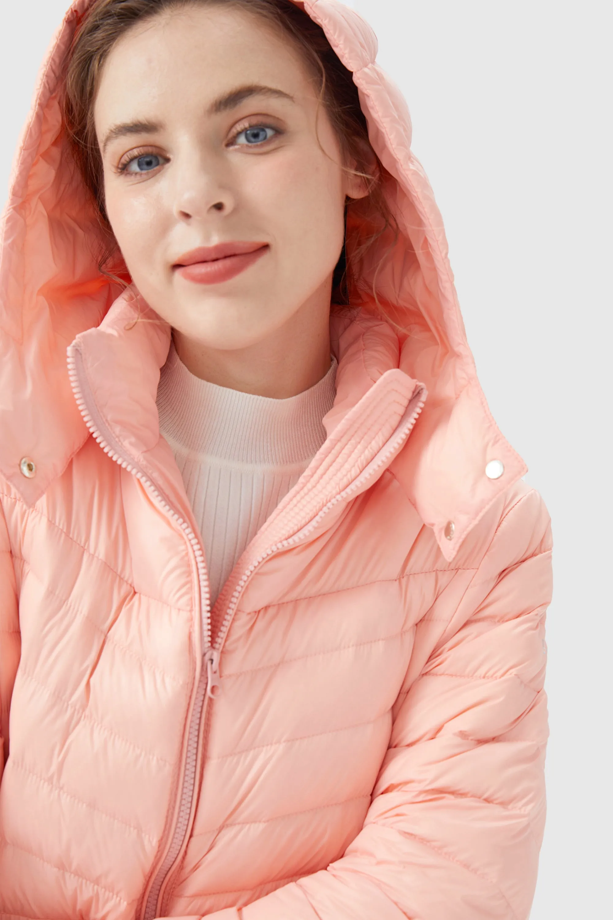 Long Glossy Easy to Carry Light Down Jacket