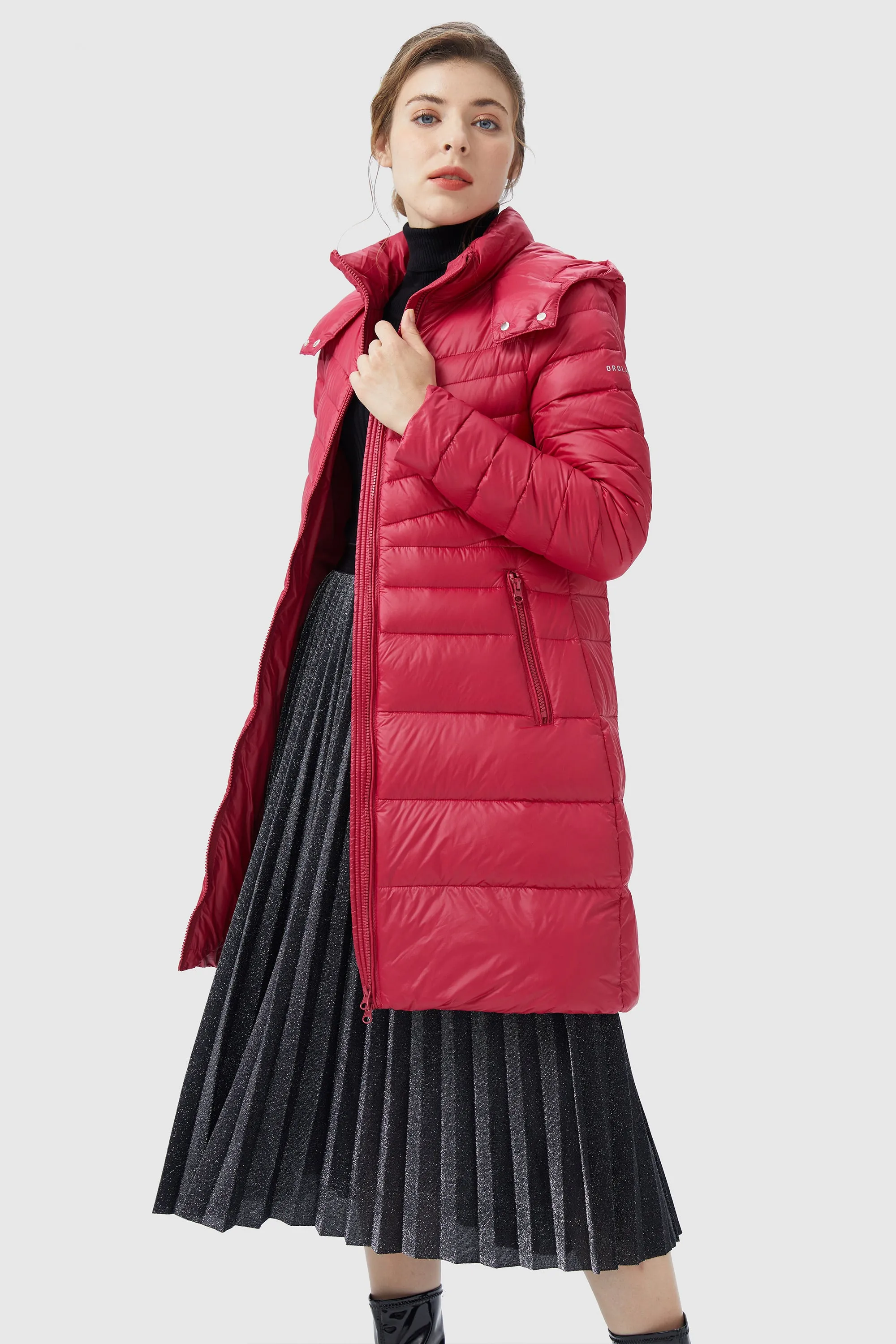 Long Glossy Easy to Carry Light Down Jacket