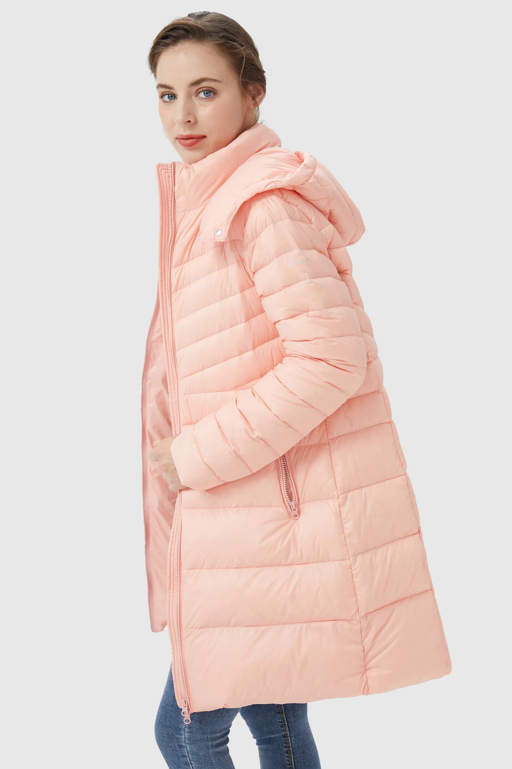 Long Glossy Easy to Carry Light Down Jacket