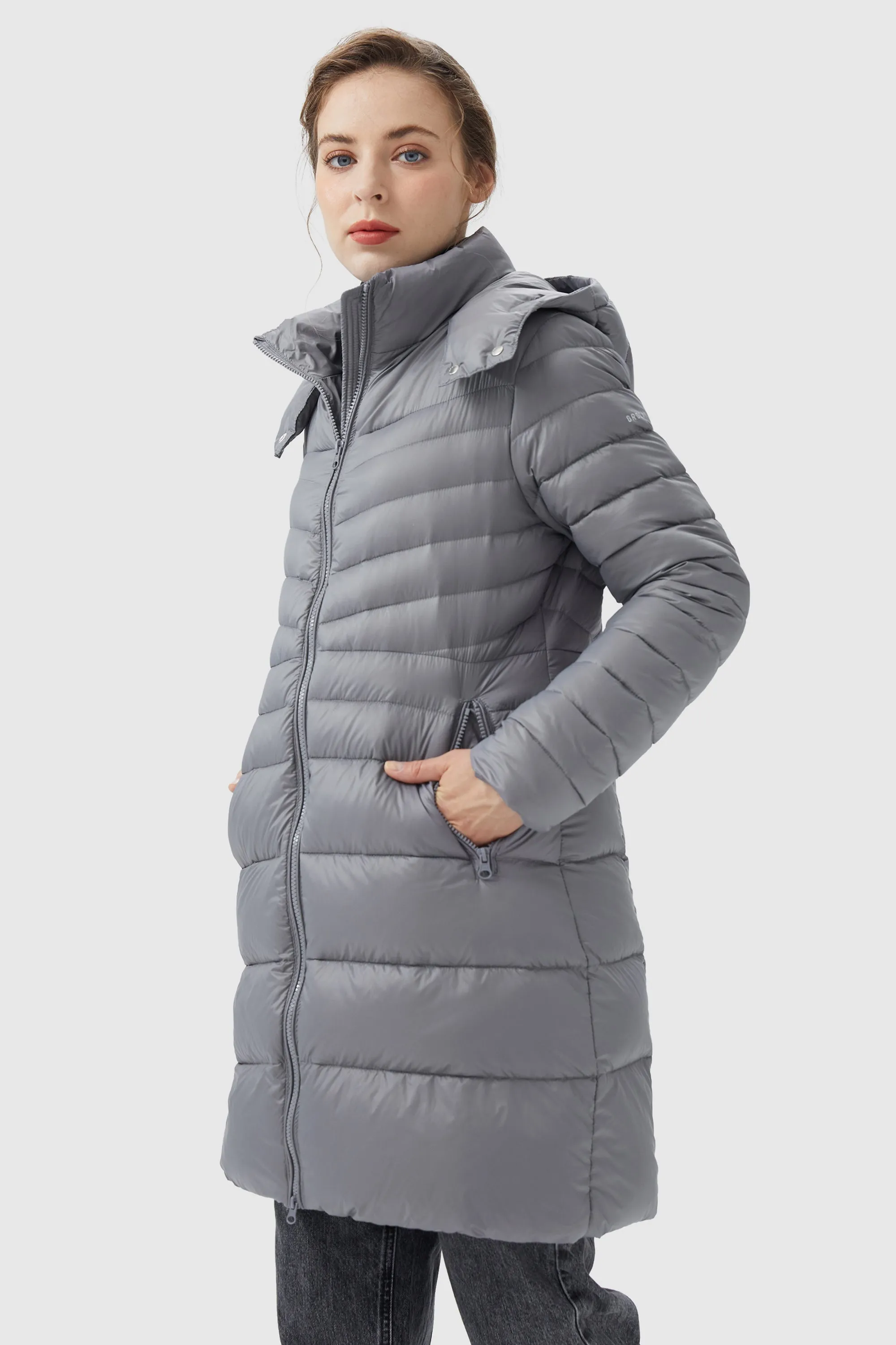 Long Glossy Easy to Carry Light Down Jacket