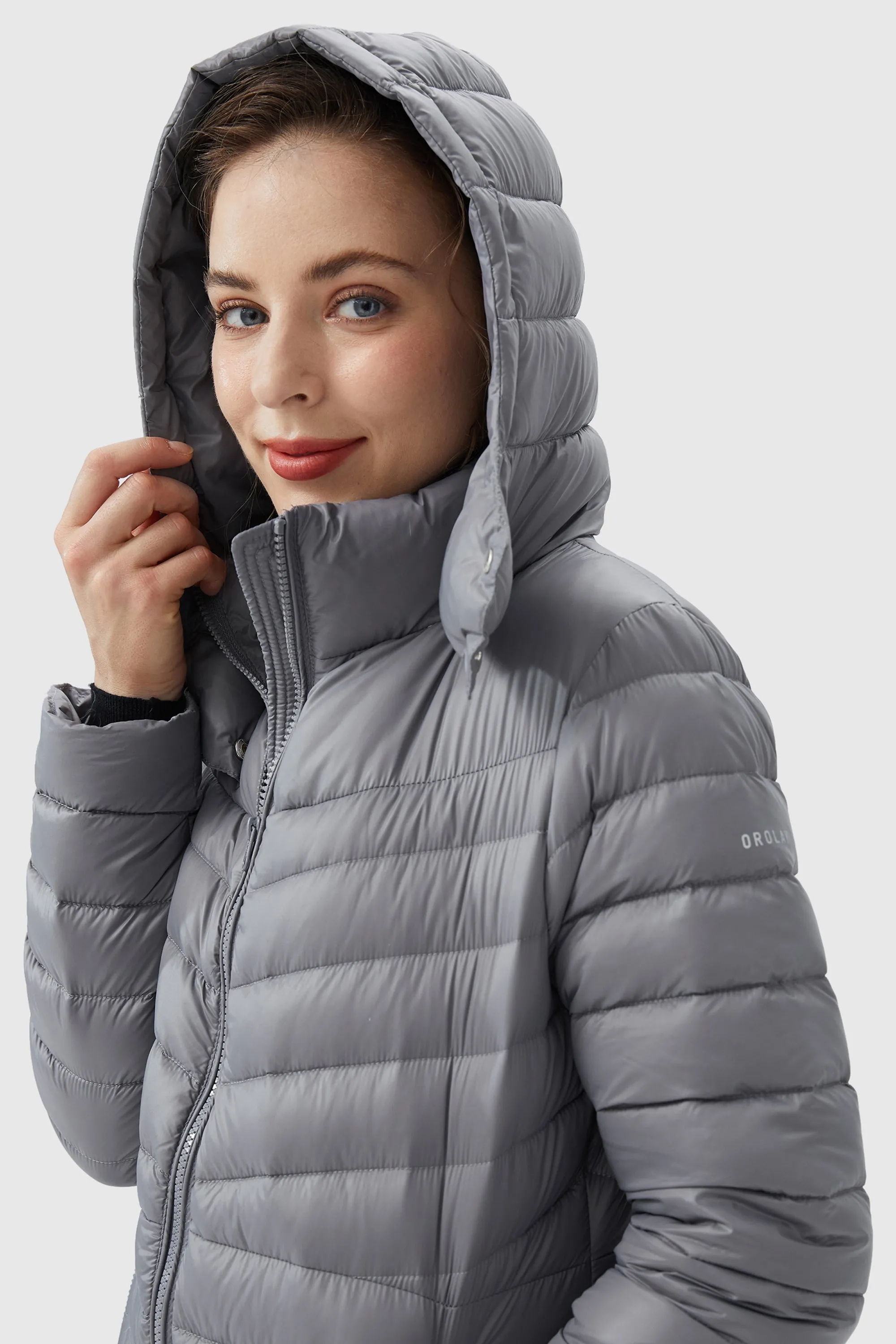 Long Glossy Easy to Carry Light Down Jacket