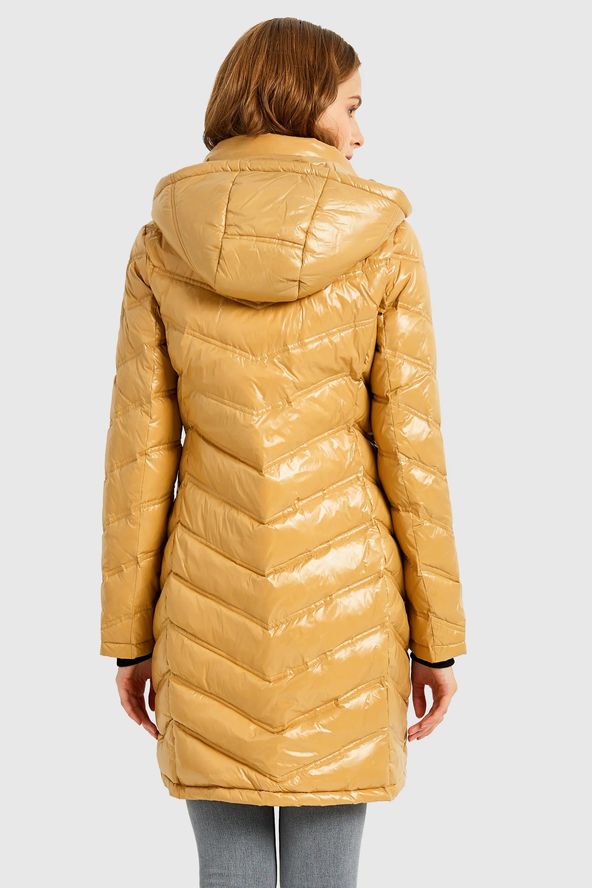 Long Quilted Hooded Puffer Down Jacket