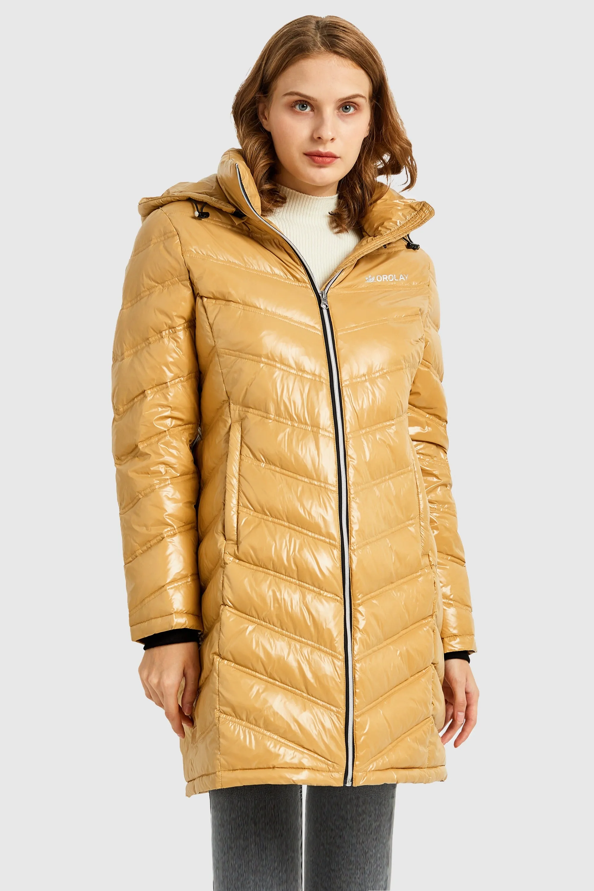 Long Quilted Hooded Puffer Down Jacket