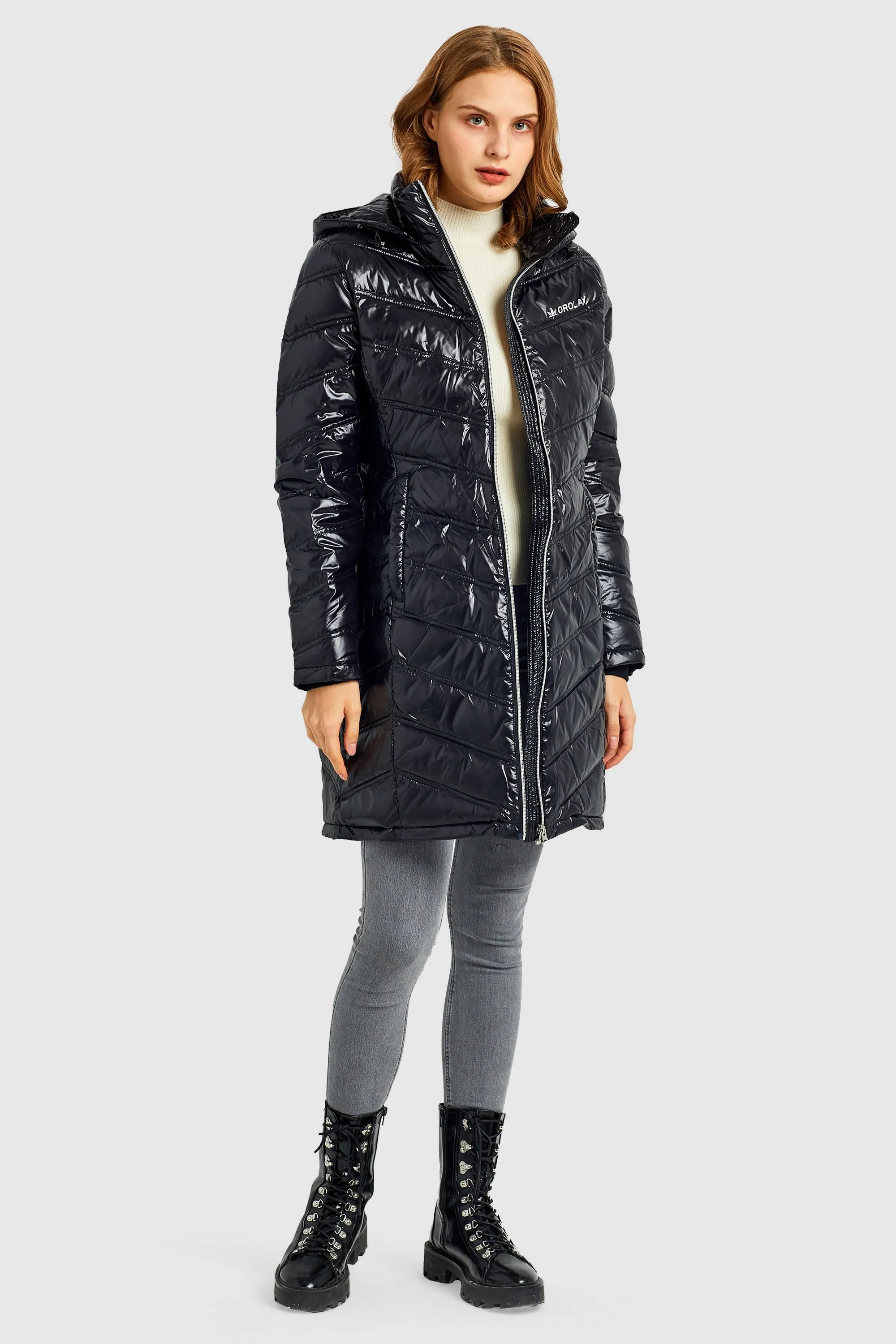 Long Quilted Hooded Puffer Down Jacket