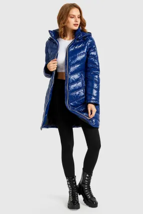 Long Quilted Hooded Puffer Down Jacket