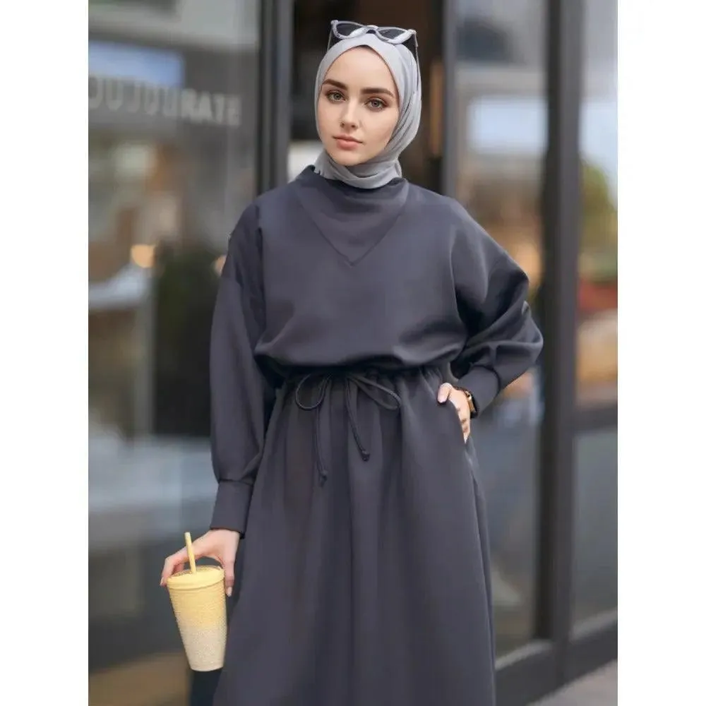 MA046 Winter Abaya with Scuba Girdle