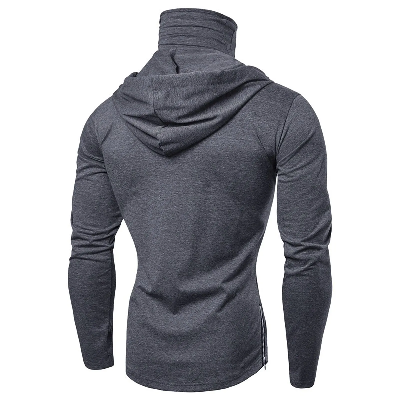 Mens Hoodie Gym Thin Long Sleeve Hoodies With Mask Sweatshirt Casual Splice Large Open-Forked Mask Hoodie Sweatshirt Hooded Tops