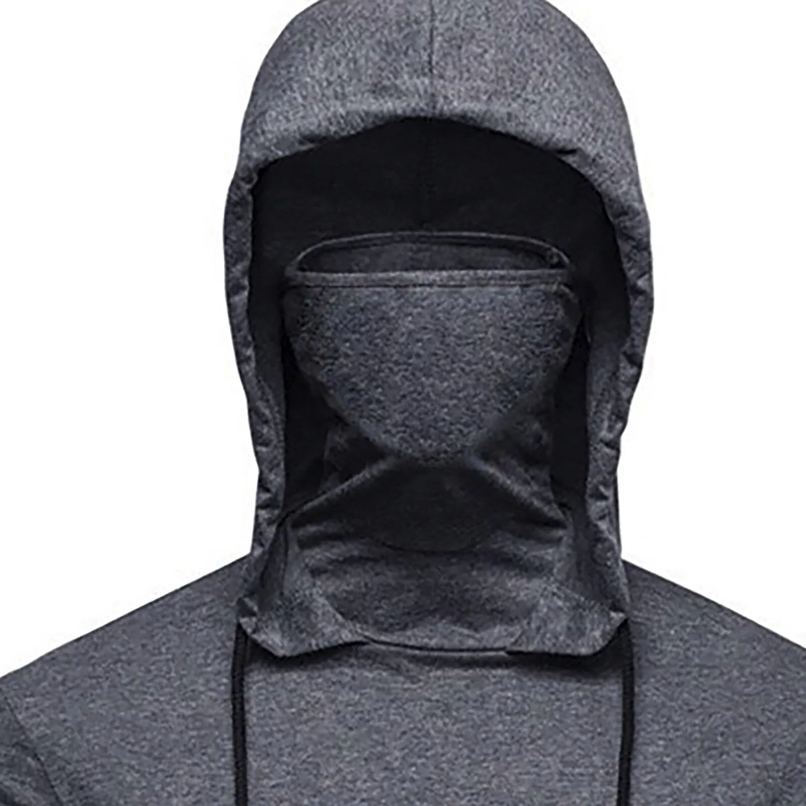 Mens Hoodie Gym Thin Long Sleeve Hoodies With Mask Sweatshirt Casual Splice Large Open-Forked Mask Hoodie Sweatshirt Hooded Tops