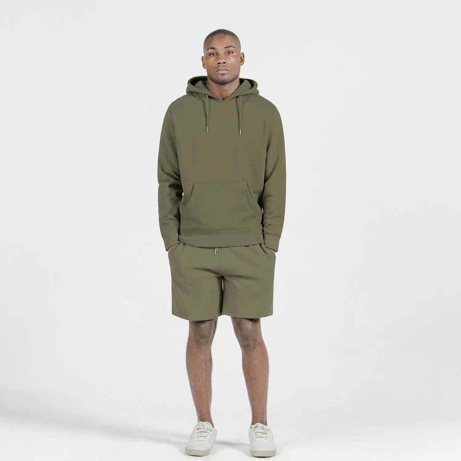 Military Olive Organic Cotton Hooded Sweatshirt