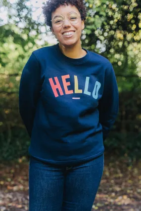 Navy Confetti Hello Sweatshirt