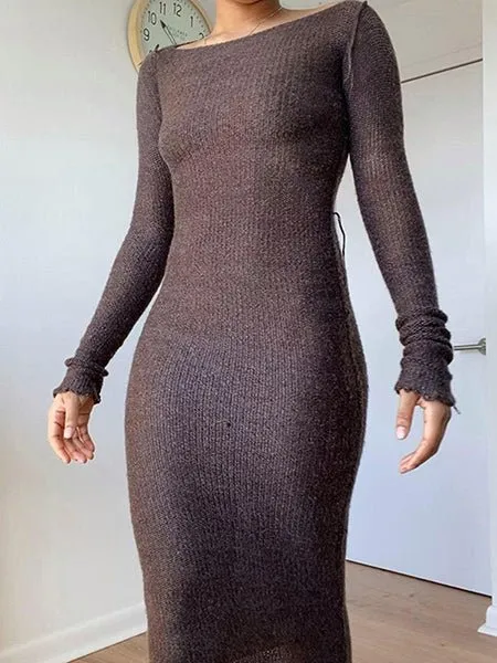 New Knitted Bodycon Dress  Women Autumn