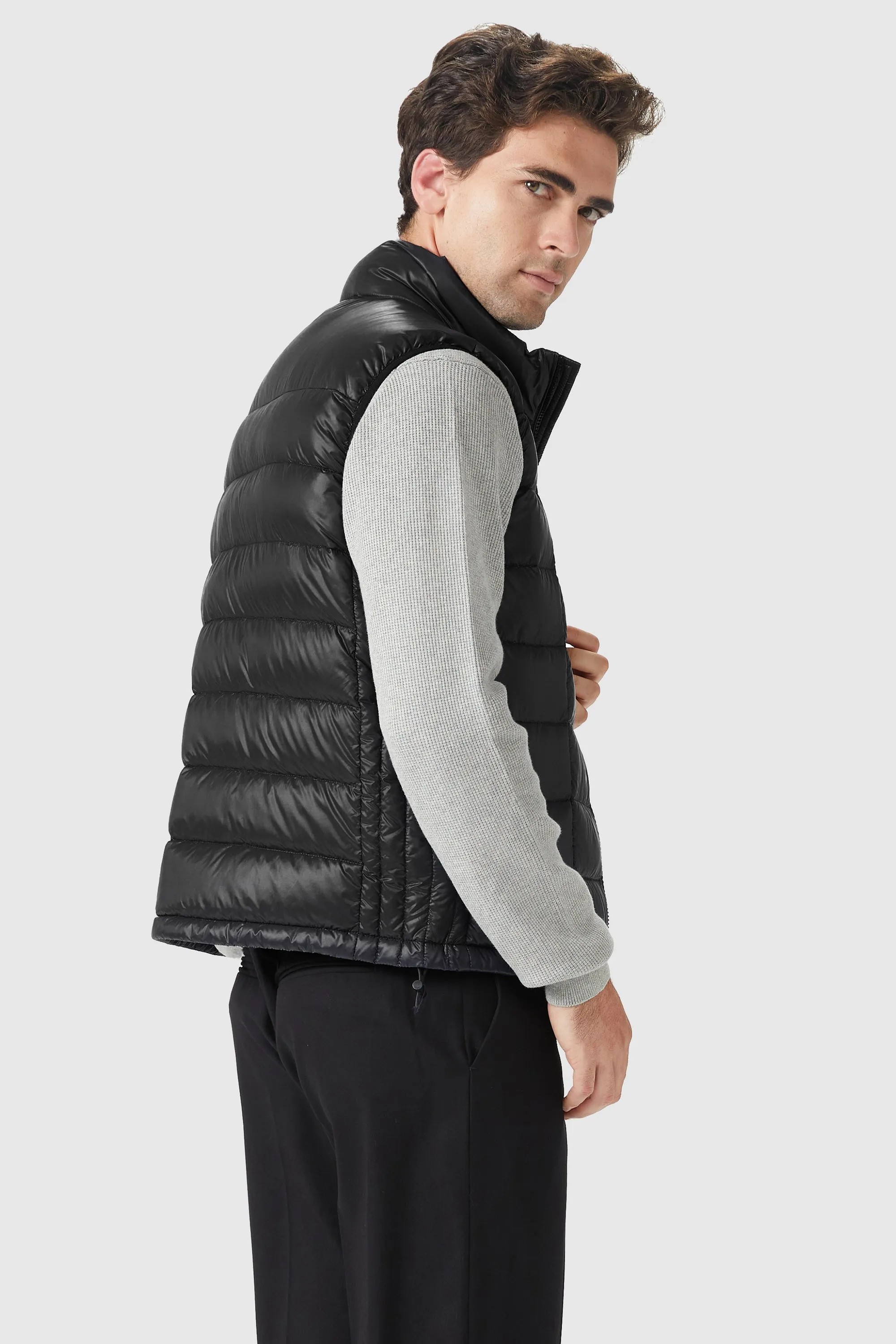 Packable Winter Vest with Stand Collar