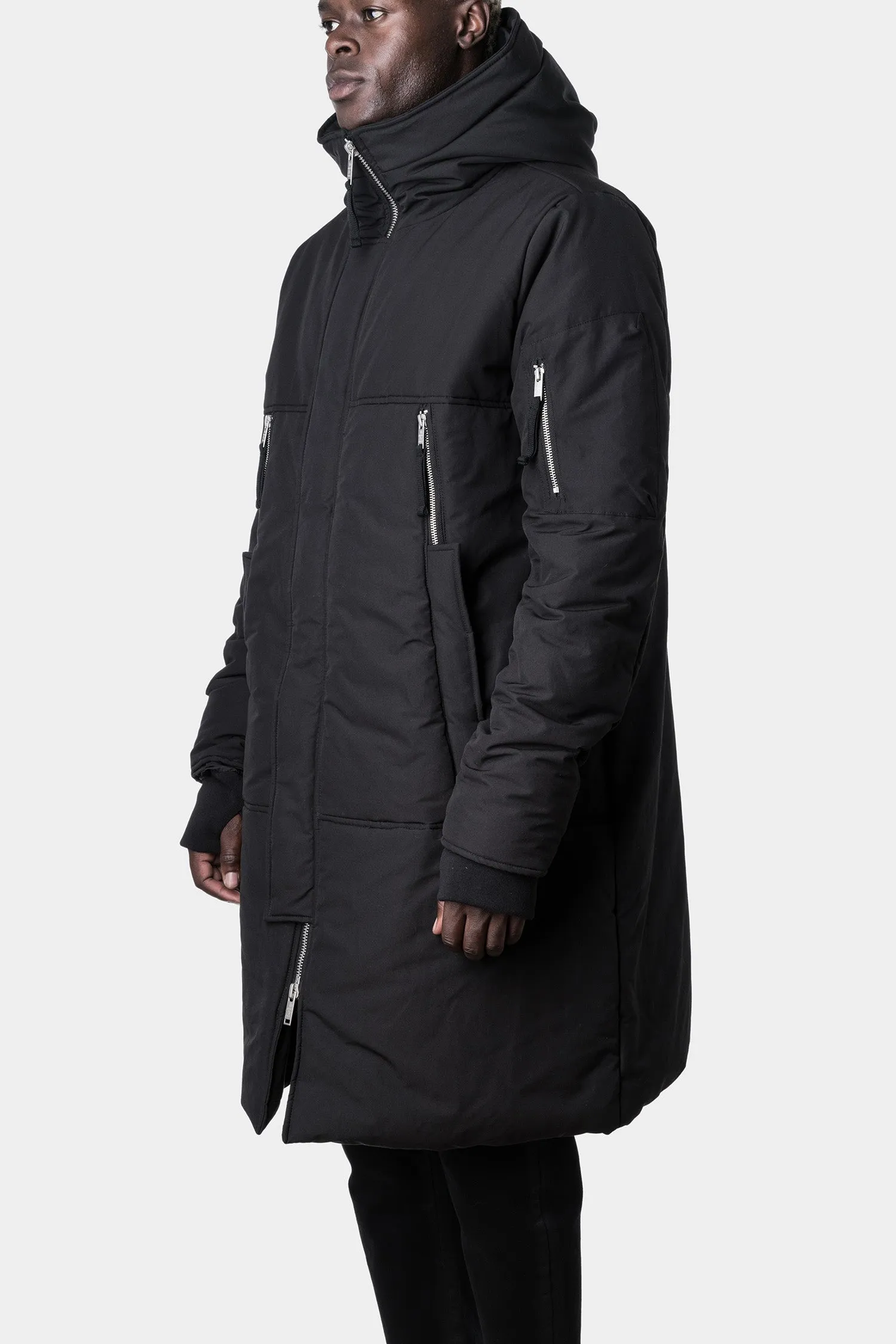 Padded winter parkas