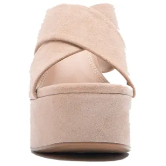 Qupid Evie Warm Taupe X Band Sandal Platform