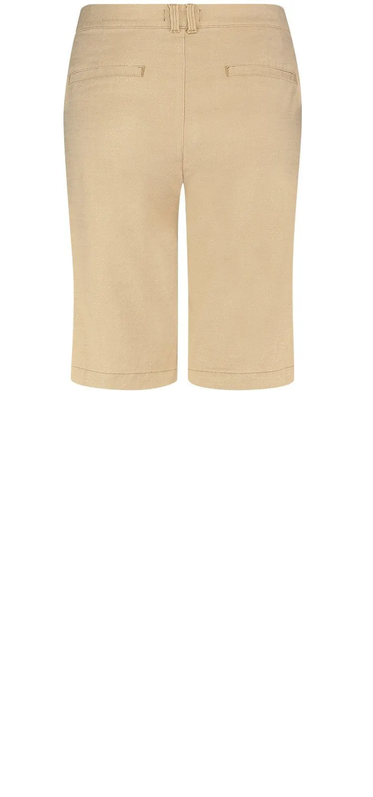 Relaxed Bermuda Short Beige Stretch Linnen | Warm Sand