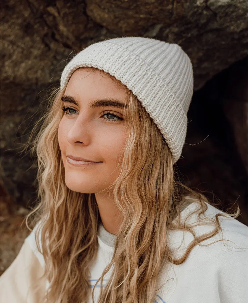 Rib Wool Beanie | Winter White