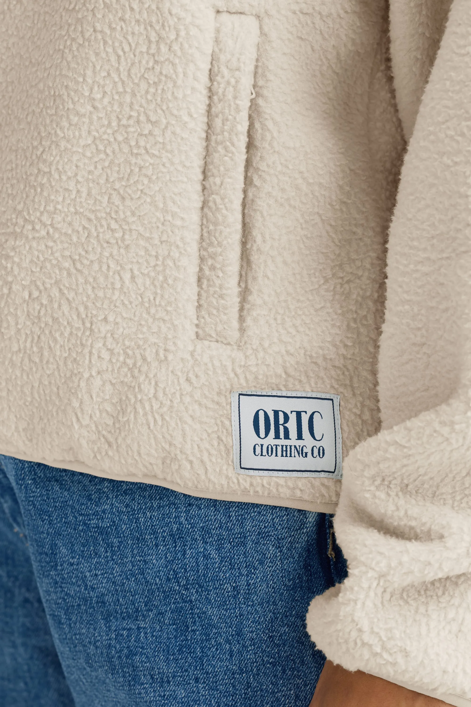 Sherpa Fleece Quarter Zip Natural