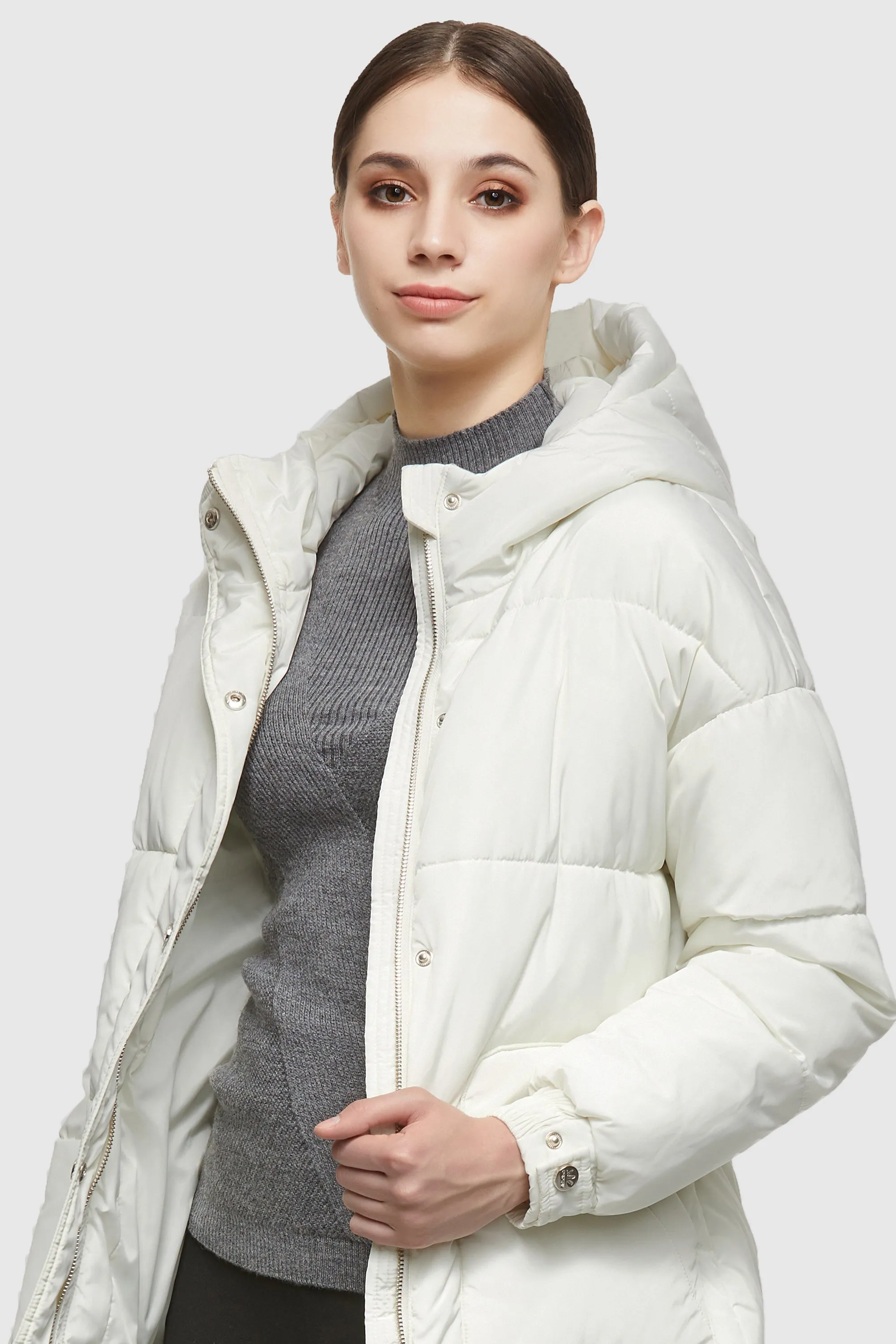 Short Removable Belt Down Coat