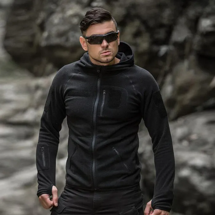 Solid Color Outdoor Adventurer Warm Fleece Men Jacket