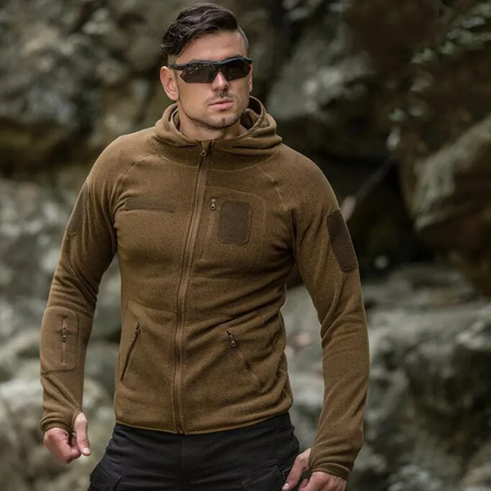 Solid Color Outdoor Adventurer Warm Fleece Men Jacket