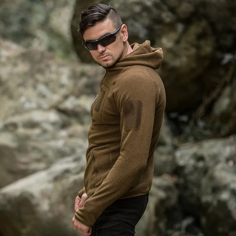 Solid Color Outdoor Adventurer Warm Fleece Men Jacket