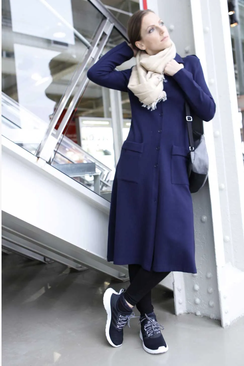 Stretch Dress-Coat - Navy