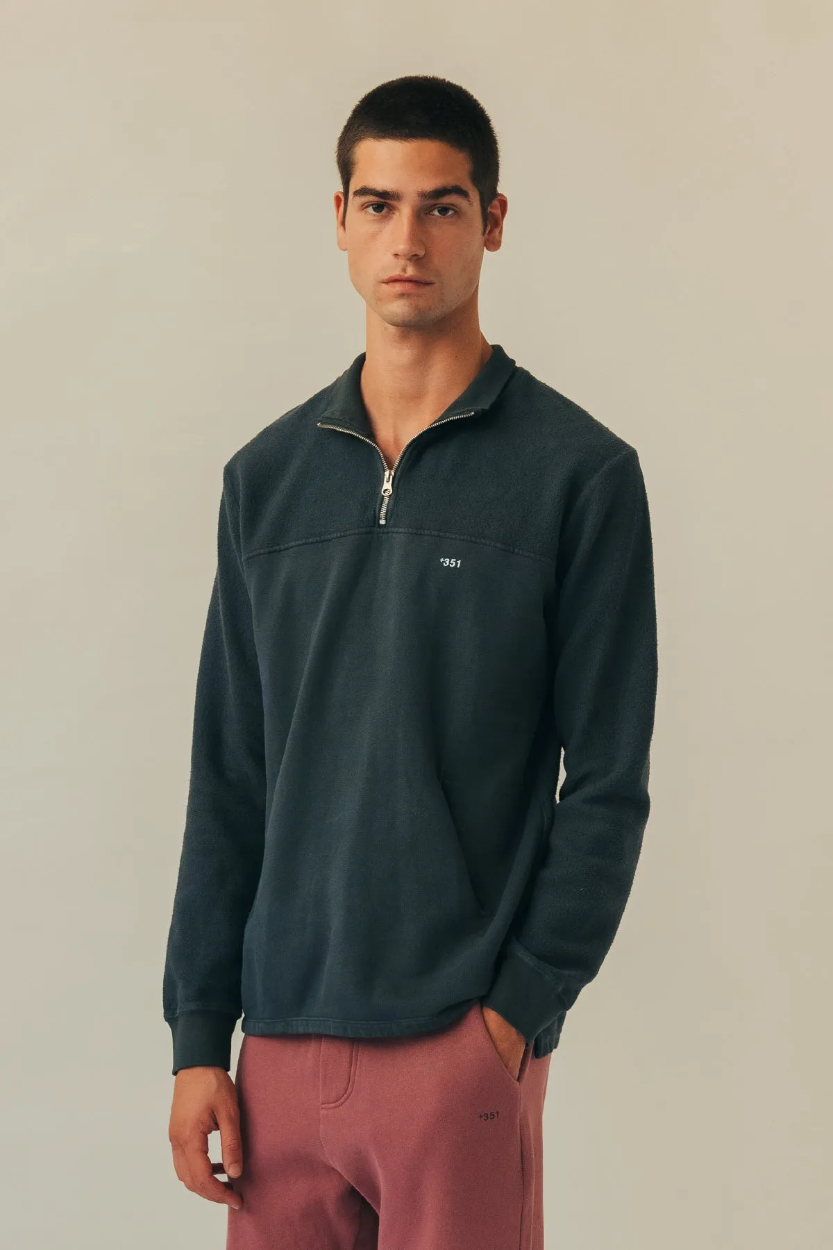 SWEATSHIRT ZIP CHARCOAL