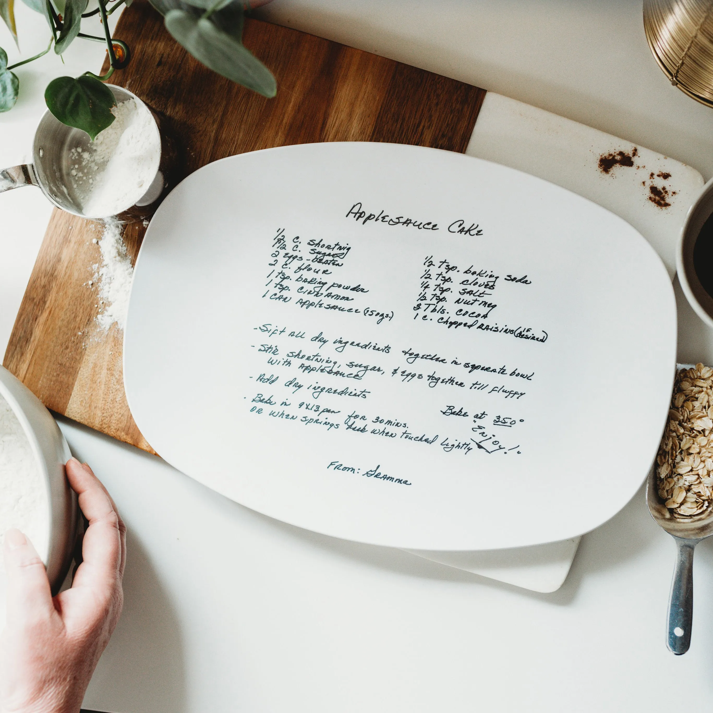 Thanksgiving Fall Handwritten Recipe Platter