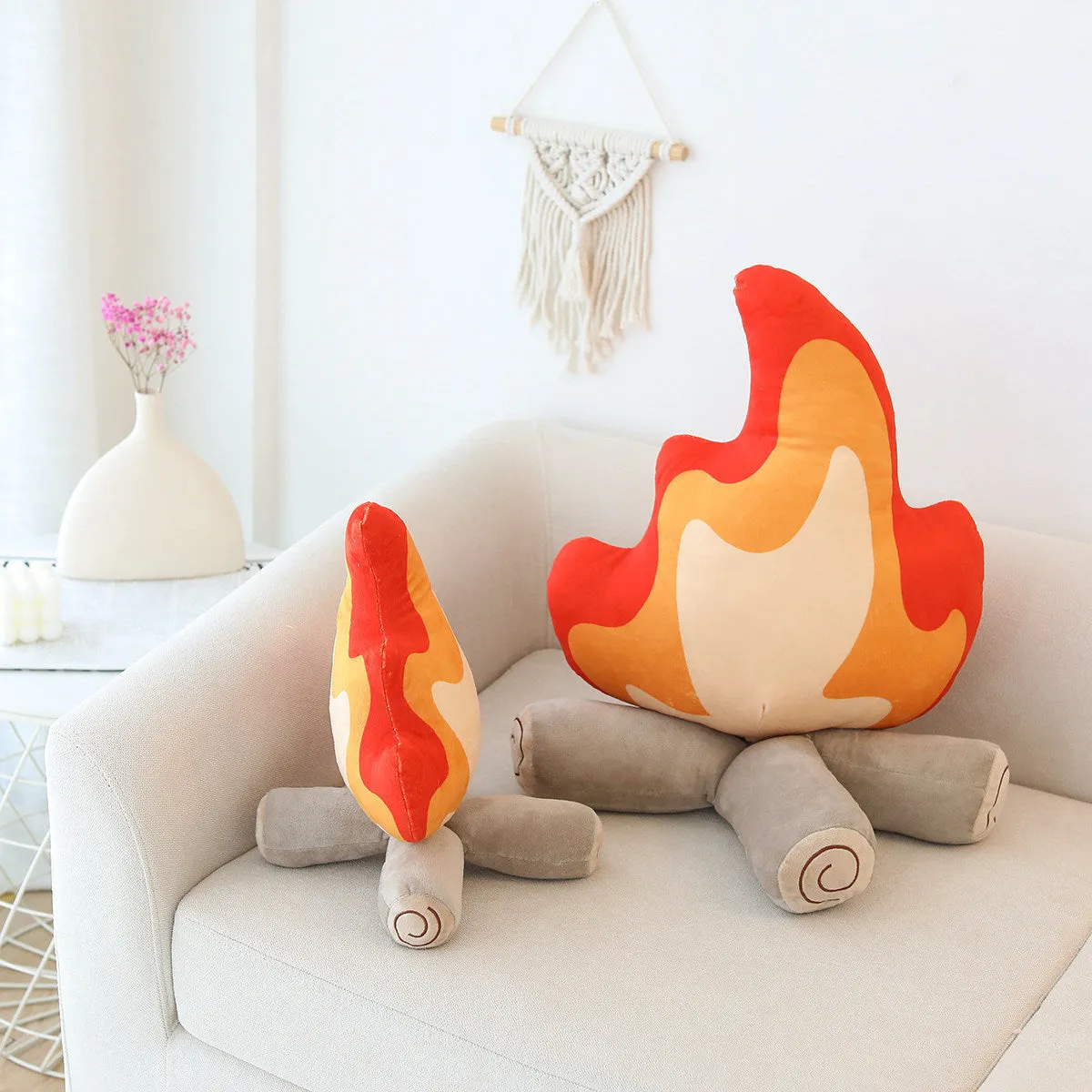 Warm Embrace Plush Fire Cushion