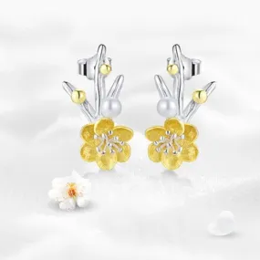 Winter Blossom Stud Earrings - 925 Sterling Silver