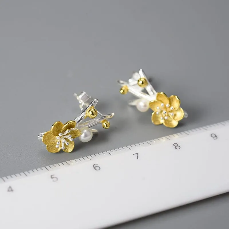 Winter Blossom Stud Earrings - 925 Sterling Silver