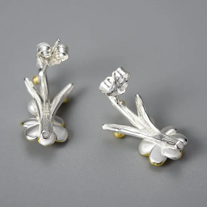 Winter Blossom Stud Earrings - 925 Sterling Silver