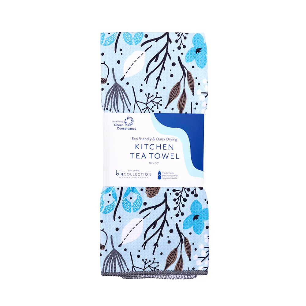 Winter Nature Blu Tea Towel