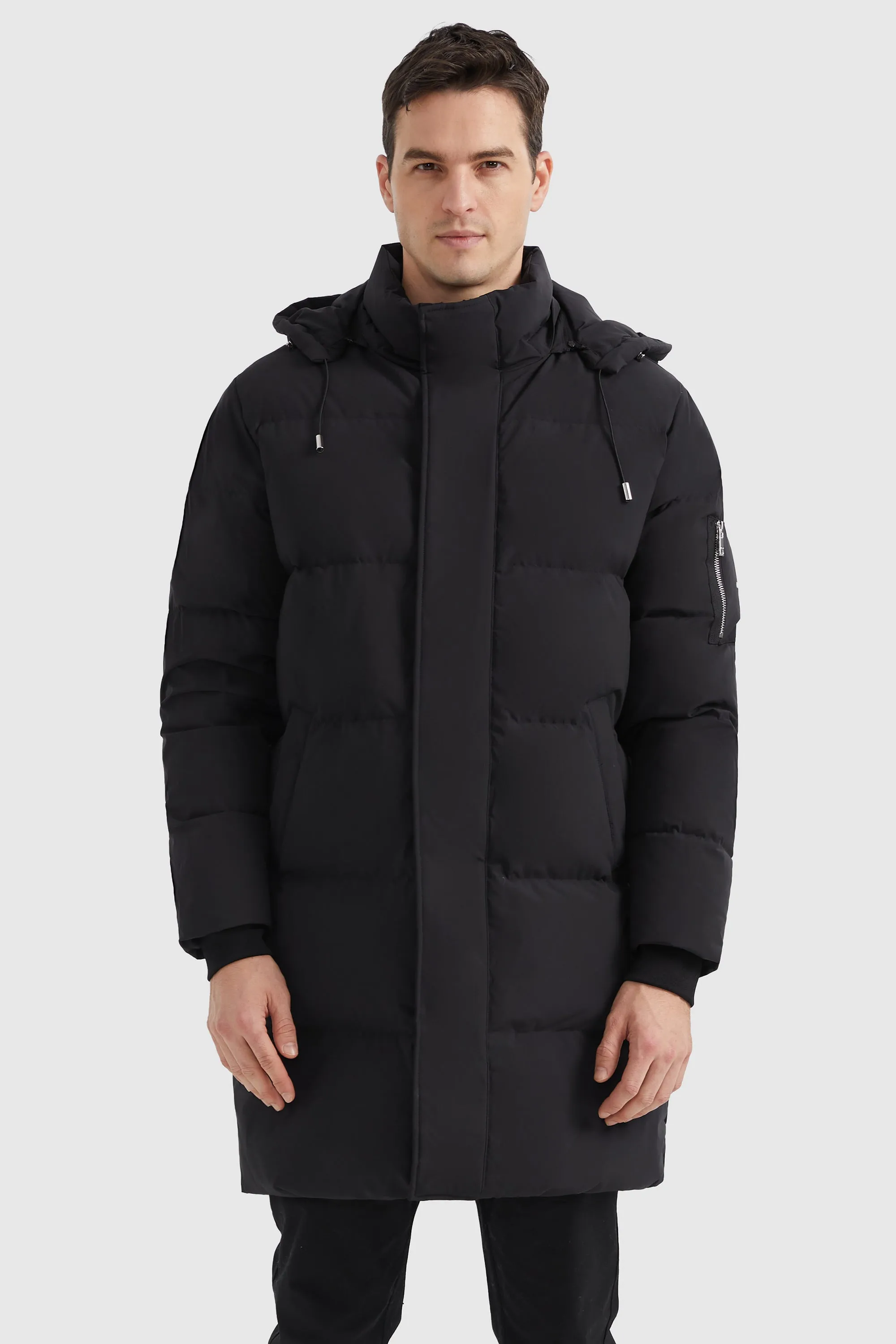 Zip Up Snap Button Thickened Down Jacket